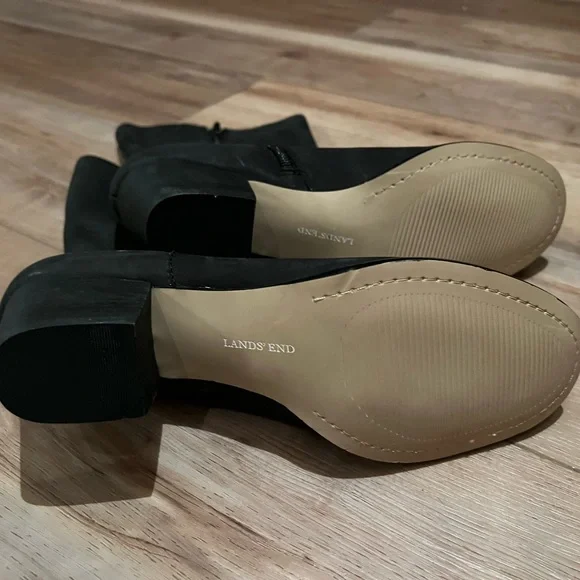 NWOT Black stack heeled booties - Picture 3 of 3